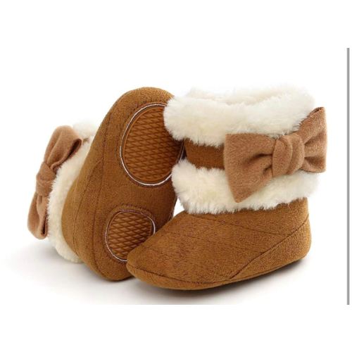 Baby Boy Girl Boots Newborn Shoes Winter Snow Bowknot Anti-Slip Soft Sole Warm Infant Toddler Prewalker Booties