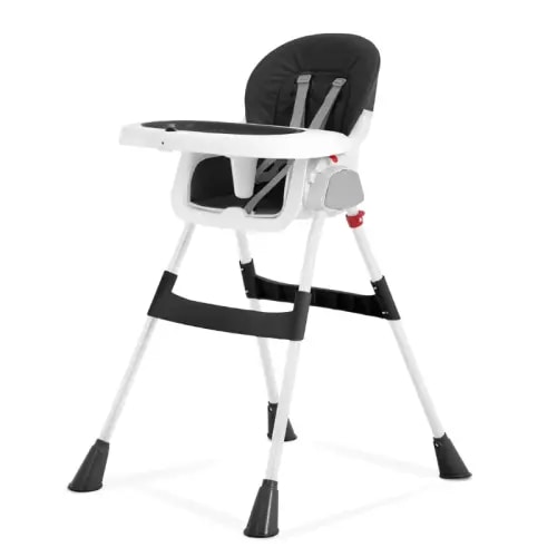2-in-1 Folding High Chair to Booster with 3 Reclines, 5-Point Harness