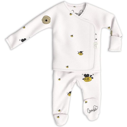 Bonsie - Skin to Skin Baby Footed One Piece (3-6M) (Bees & Honey)