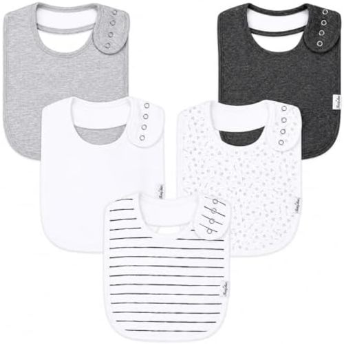 KiddyStar Organic Cotton Baby Drool Bibs | Soft, Adjustable, Absorbent, Unisex Teething Bandana Bibs for Babies