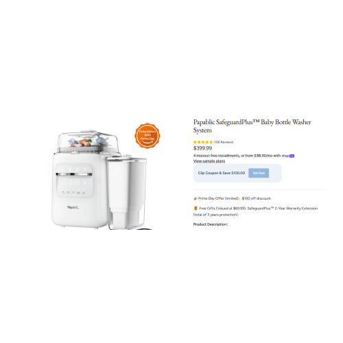 Papablic SafeguardPlus™ Baby Bottle Washer System