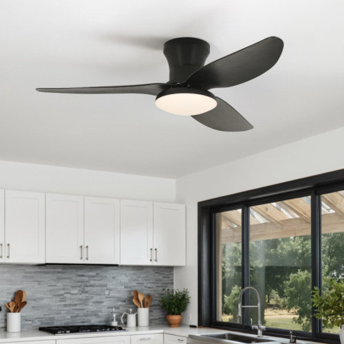 Wrought Studio™ Karlena Ceiling Fan with LED Lights and Remote Control & Reviews | Wayfair