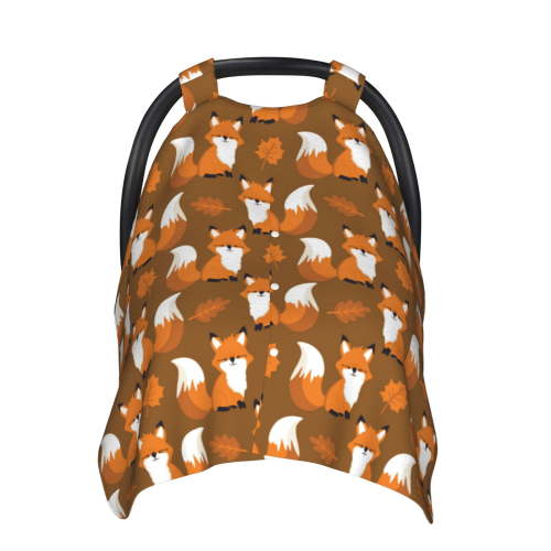 Car Seat Cover Baby, Fox Maple Baby Car Seat Cover for Baby Boys Girls Newborn , Infant Car Seat Canopy Cover Nursing Breastfeeding Cover Warm Blanket