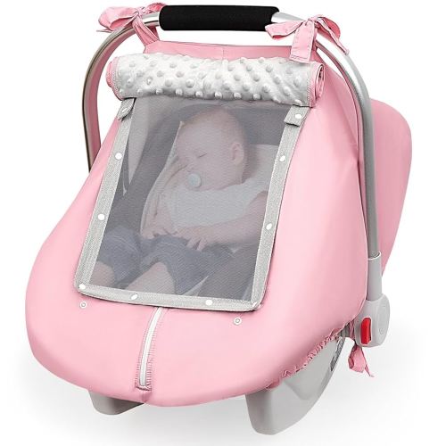 Unicorn Castle Baby Car Seat Cover Infant Car Seat Covers for Babies Breathable Car Seat Canopy Mesh Window Carseat Cover for Four Seasons Newborn