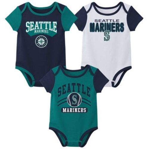 MLB Seattle Mariners Infant Boys' 3pk White Bodysuit - 0-3M