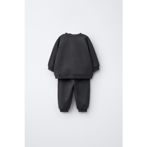 BASIC SWEATSHIRT AND JOGGER SET - Dark charcoal gray | ZARA United States