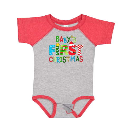 Inktastic Baby's First Christmas Cute Letters Boys or Girls Baby Bodysuit