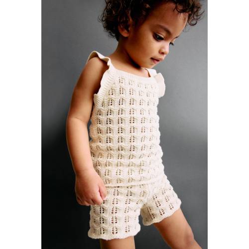 2-Piece Cotton Pointelle-Knit Set