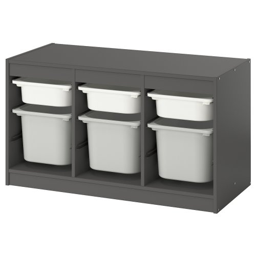 TROFAST Storage combination with boxes - gray white/gray 39x17 3/8x22 "
