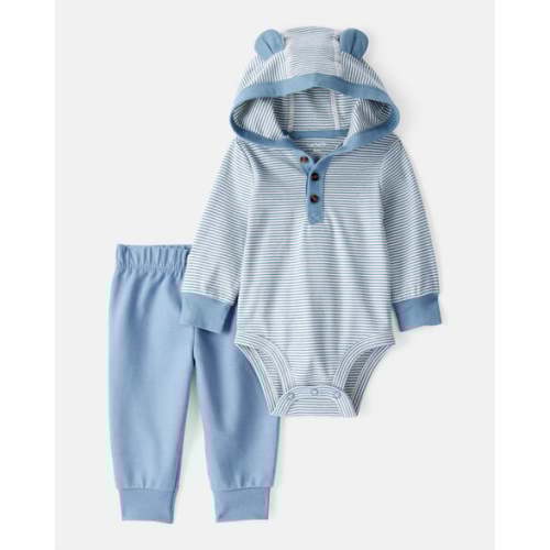 Baby Boy 2-Piece Bear Cotton Long-Sleeve Bodysuit & Pant Set - Blue - Carter's | Carter's