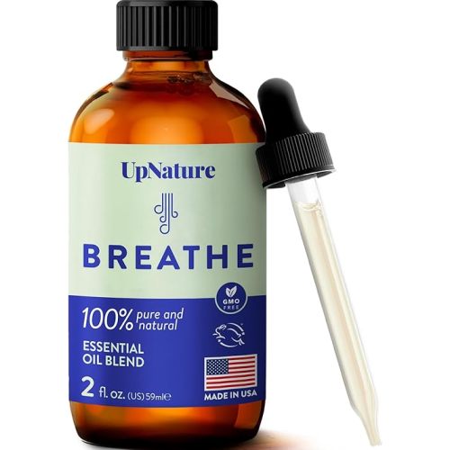 UpNature Breathe Essential Oils Blend (Large 2oz) Breath Relief Eucalyptus and Menthol Blend - Essential Oils for Diffusers for Home Humidifier - Vaporizer Liquid Aromatherapy Oils