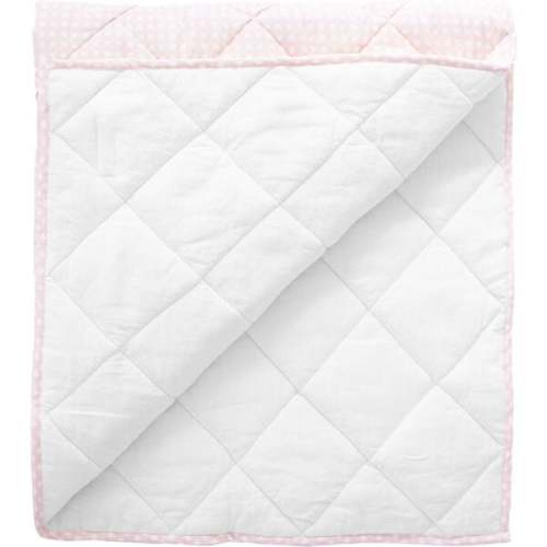Reversible Play Mat, Dusty Pink Gingham and White Linen - Louelle. | Maisonette