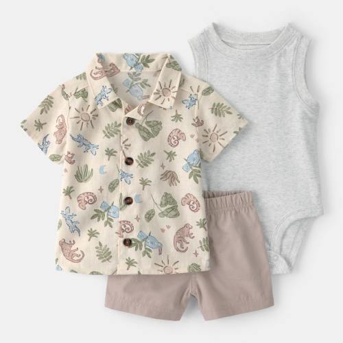 Carter's Baby Boys 3-pc. Short Set, Color: Brown - JCPenney