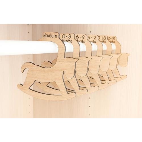 Personalised Baby Hangers, Wardrobe Dividers, Wooden Clothes Hanger for Nursery, Horse Baby Gift for New Baby Girl, Newborn Christening Gift