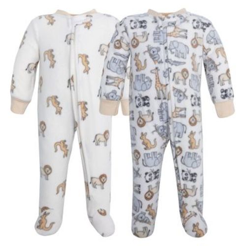 3-6 Months Hudson Baby Fleece Sleep and Play, Kangaroo Neutral,