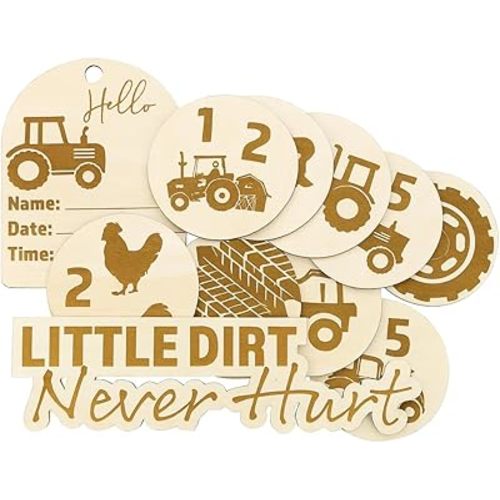 Baby Milestone Signs, Farming Theme Nursery Decor, Monthly Photo Props, Birth Announcement Cards, Farm Themed Baby Nursery