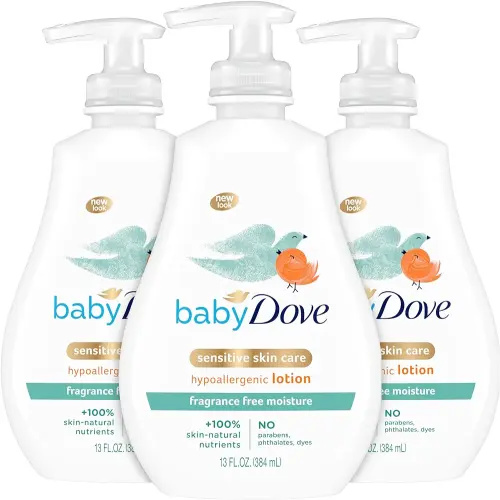 Baby Dove Fragrance Free Lotion, Sensitive Moisture, 13 Ounce (Pack of 3)
