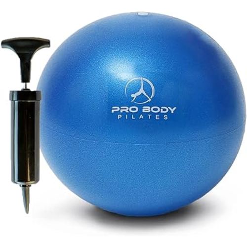 ProBody Pilates Ball Small Exercise Ball w/Pump, 9 Inch Bender Ball, Mini Soft Yoga Ball, Workout Ball for Stability, Barre, Fitness, Ab, Core, Physio and Physical Therapy Ball at Home Gym & Office