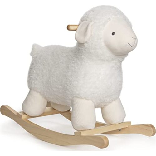 GUND Baby Lamb Rocker with Wooden Base Plush Stuffed Animal Nursery, Cream, 21.5"