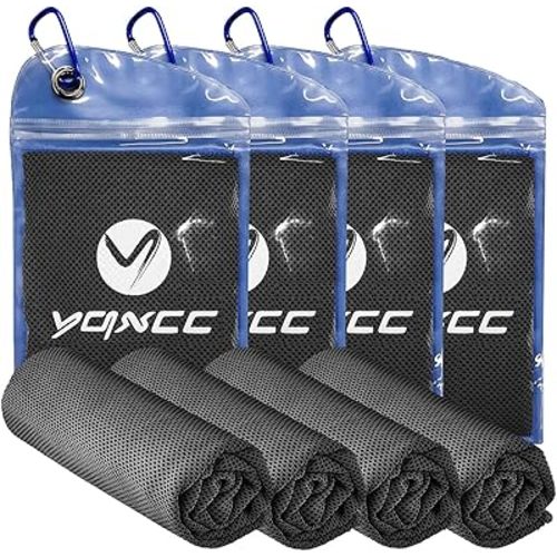 YQXCC Cooling Towels | 4 Pack 47"x12" | Ice Cool for Neck | Microfiber Soft Breathable Chilly | for Yoga, Sports, Golf, Gym, Camping, Running, Fitness, Workout & More Activities
