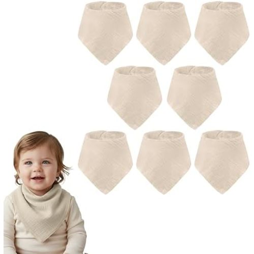 Muslin Baby bibs for drooling and teething, 100% cotton, Bibs for baby girl, Muslin bibs for boys (8 Pack)