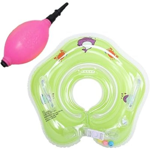 Baby Swimming Ring with Inflatable Tube-Inflating Swimming Float for Swimming Ring,0-18 Months Self-Inflating Pool Float with Inflatable Tool#0710
