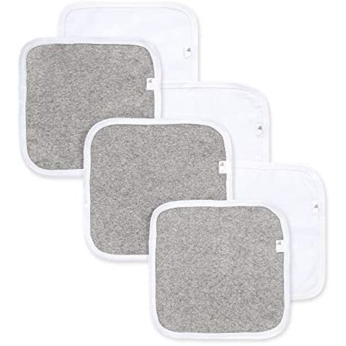 Burt's Bees Baby - Washcloths, Absorbent Knit Terry, Super Soft 100% Organic Cotton (Heather Grey, 6-Pack)