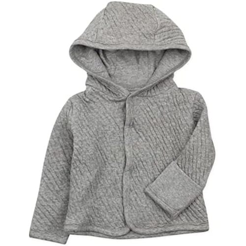 HonestBaby Matelasse Snap-Front Hooded Jacket Organic Cotton for Infant Unisex Baby Boys & Girls