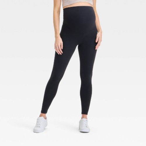 Over Belly High-Rise Active Maternity Leggings - Isabel Maternity by Ingrid & Isabel™ Black XL: Recycled Polyester, Spandex, Midweight