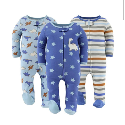 Cobalt Dino Baby Boy Sleeper Set, 3-Pack
