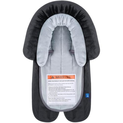 COOLBEBE New 2-in-1 Babybody Supports for Baby Newborn Infants - Extra Soft Stroller Cushion Pads Car Seat Insert, Seasons, Black