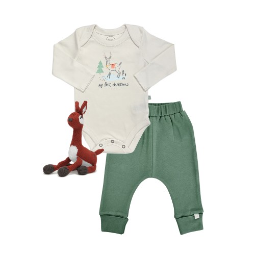 Holiday Gift Set - My First Christmas Deer 3pc | 100% Organic - Finn + Emma