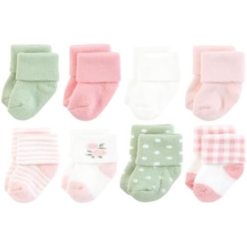 Hudson Baby Baby Girls' Cotton Rich Newborn and Terry Socks