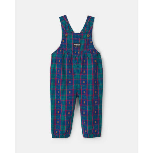 Baby Girl Plaid Bear Overalls - Blue - OshKosh B'gosh | Carter's