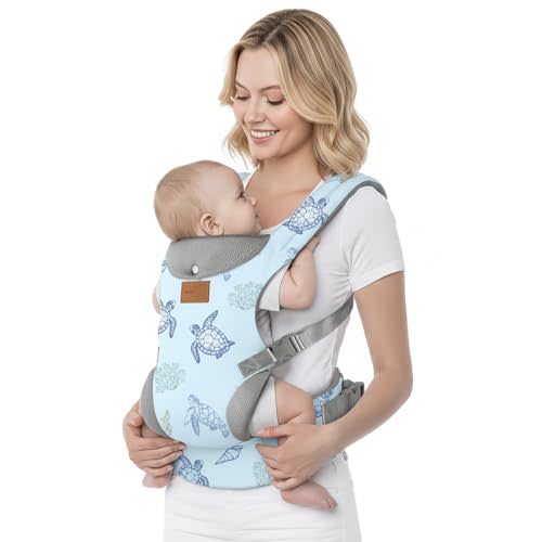 Baby Carrier, Ergonomic Adjustable Toddler Carriers for 7-33 Lbs, Cozy Lightweight Infant Carrier with Neck Support, Baby Chest Carriers with Lumbar Support for Parents (3-36 Months)