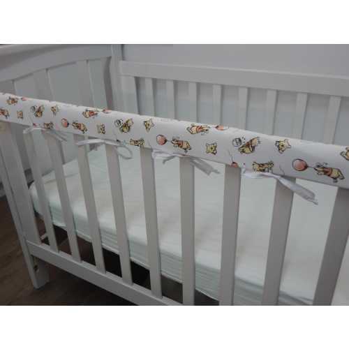 Cot Rail Cover Winnie the Pooh Hunny Pots Crib Teething Pad 100% Cotton