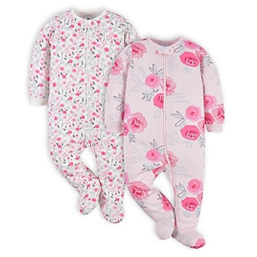 Gerber®  - 0-3 Months 2-Pack Roses Sleep 'n Plays in PinkGerber®