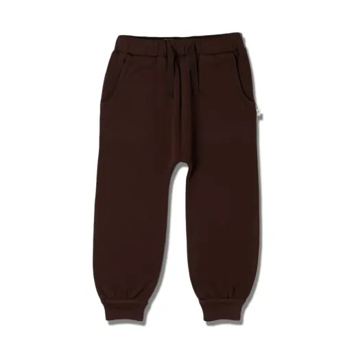 Organic Fleece Jogger Pants - Dark Brown