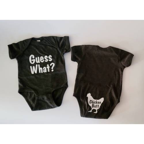 Guess What Chicken Butt Baby Bodysuit, Funny Baby Gift
