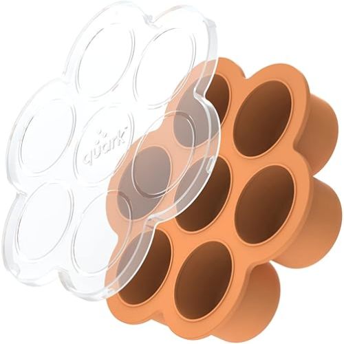 Quark Chiill Silicone Baby Food Freezer Tray with Lid - Multi-Use Baby Puree or Breast Milk Storage Container and Silicone Egg Bite Maker - 7 Perfect 40ml Portions - Microwave, Oven & Dishwasher Safe