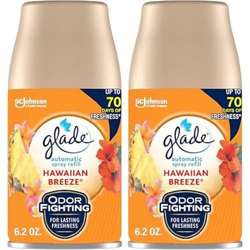 Glade Automatic Spray Refill, Air Freshener for Home and Bathroom, Hawaiian Breeze, 6.2 Oz, 2 Count