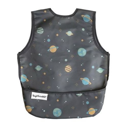 Tiny Twinkle Mess-Proof and Waterproof Baby Bib/Apron, Machine Washable and BPA-Free (Space, Small 6-24 Months)