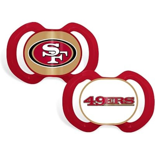 Baby Fanatic 2 Piece Team Colors Pacifier, San Francisco 49ers, One Size (SFF212)