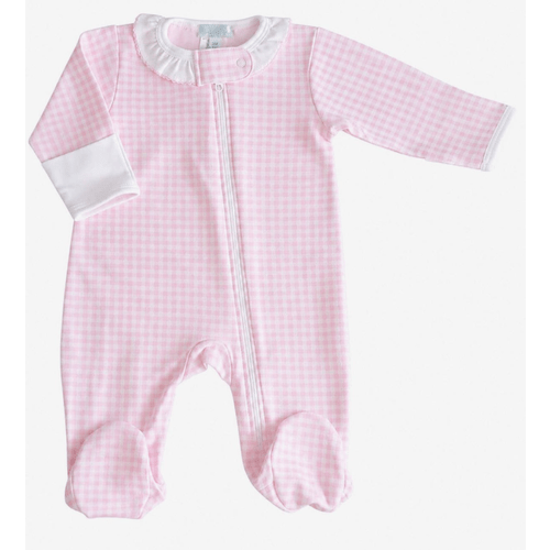 Gingham Zipper Footie