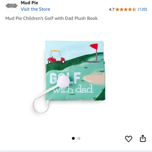 Mud Pie Children's Golf with Dad Plush Book