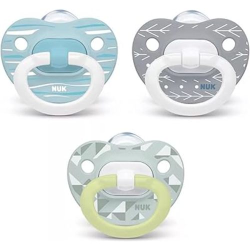 Nuk, Orthodontic Pacifier Neutral, Glows in The Dark, 18-36 Month Value Pack, 3 Count