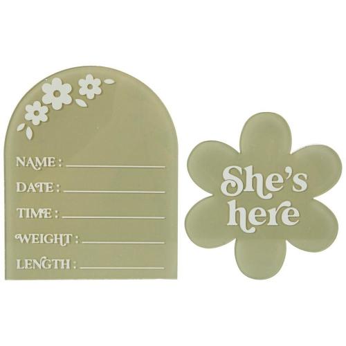 Boho Girl Birth Announcement Set