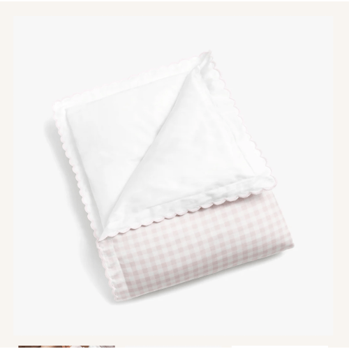 Picnic Gingham Baby Duvet - Pink | Gooselings