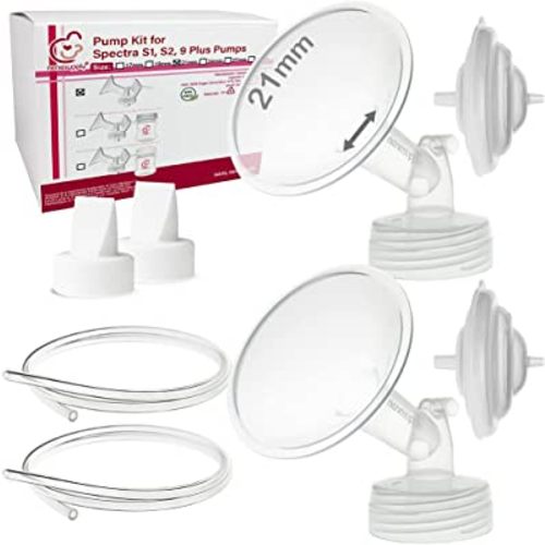 Nenesupply 21mm Flange Pump Parts Compatible w Spectra S2 S1 Breast Pumps Replacement Kit for Spectra Pump Parts S2 Parts S2 Accessories Inc Flange Duckbill Valve Backflow Protector