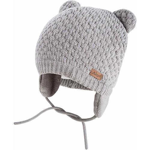 Winter Beanie Hat for Baby Kids Toddler Infant Newborn, Earflap Cute Warm Fleece Lind Knit Cap for Boys Girls